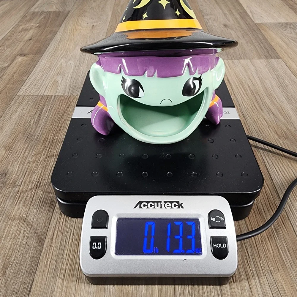 Target‎ Halloween Witch Candy Bowl Sponge Holder Mint Green Purple Celestial Hat